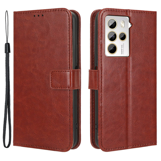 For HTC U23 Pro 5G Stand Wallet Crazy Horse Texture Flip Case PU Leather Phone Cover