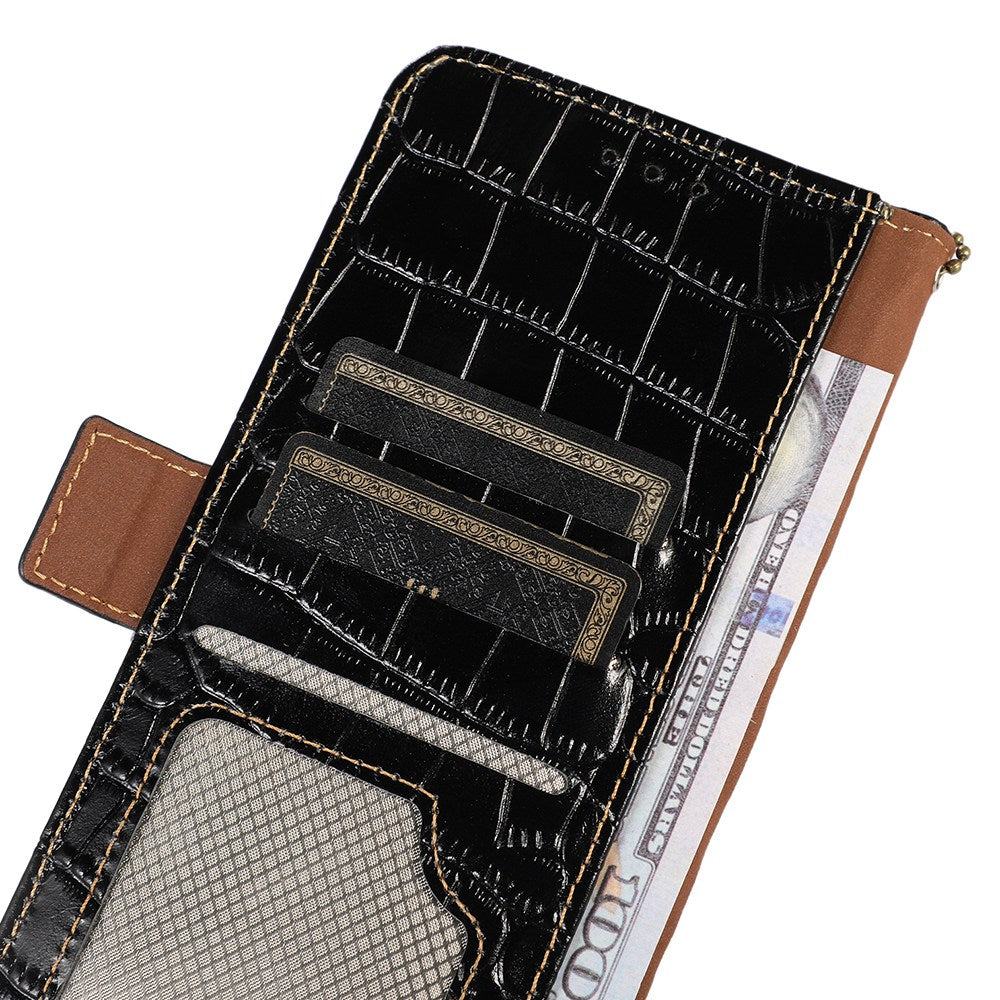 RFID Blocking Case for iPhone 15 Pro Max , Stand Wallet Genuine Cow Leather Phone Cover