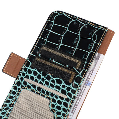RFID Blocking Case for iPhone 15 Pro Max , Stand Wallet Genuine Cow Leather Phone Cover