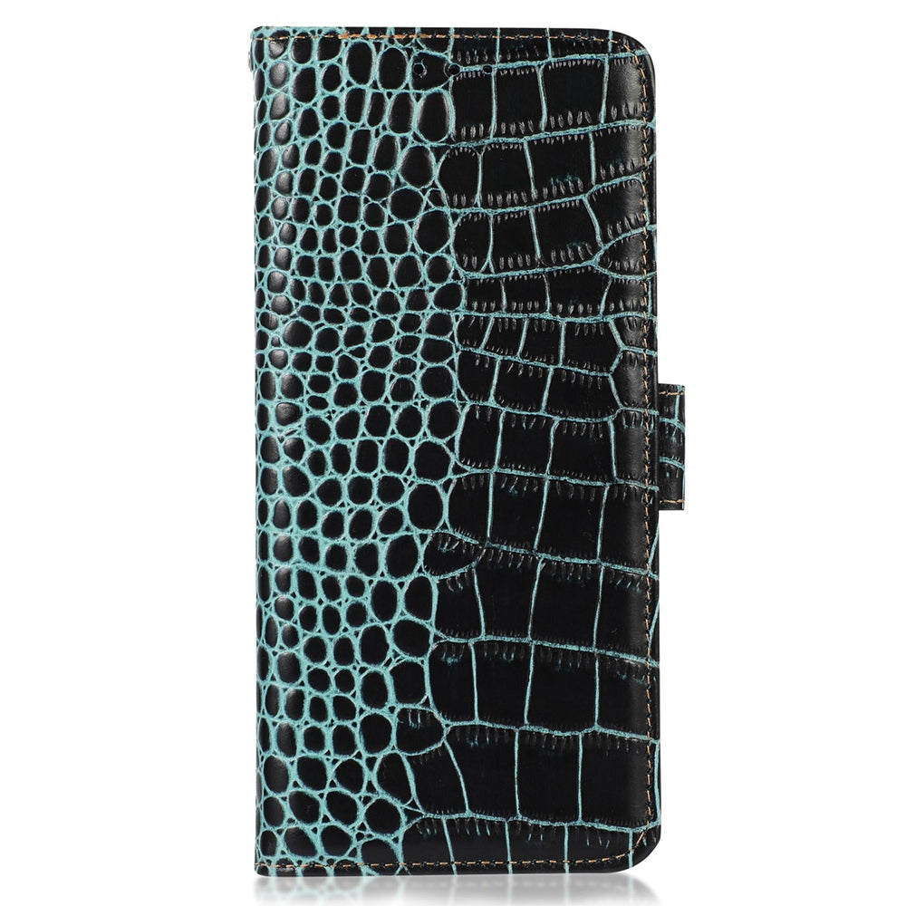 RFID Blocking Case for iPhone 15 Pro Max , Stand Wallet Genuine Cow Leather Phone Cover