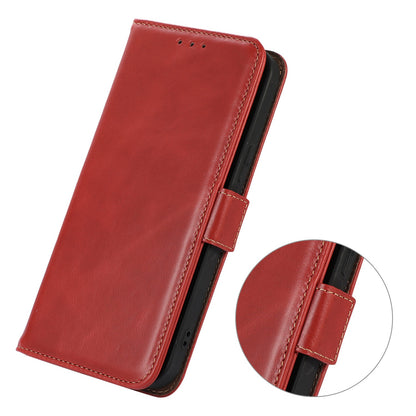 RFID Blocking Phone Case for iPhone 15 Pro Max , Genuine Cow Leather Wallet Phone Stand Cover