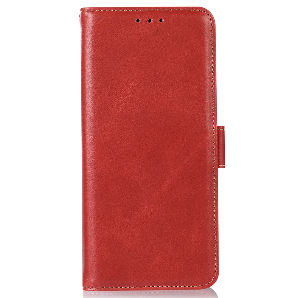 RFID Blocking Phone Case for iPhone 15 Pro Max , Genuine Cow Leather Wallet Phone Stand Cover