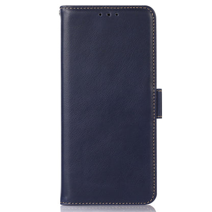 RFID Blocking Phone Case for iPhone 15 Pro Max , Genuine Cow Leather Wallet Phone Stand Cover
