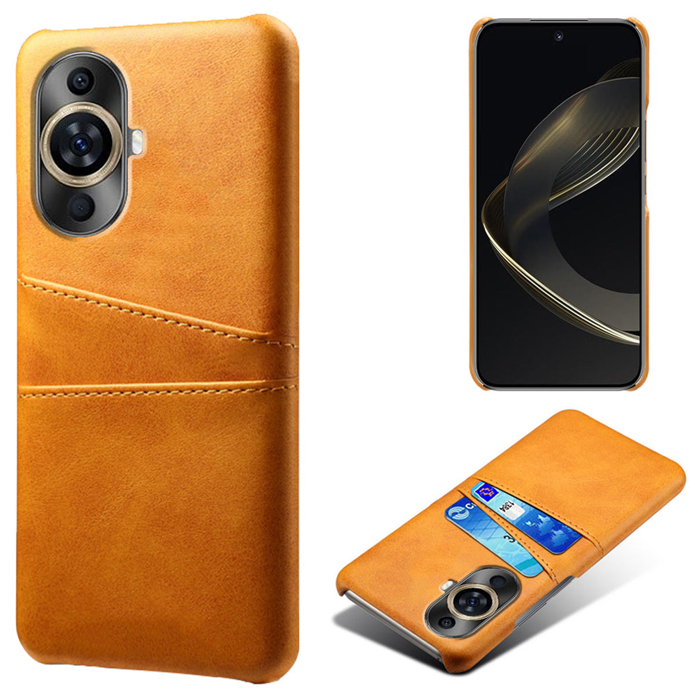For Huawei nova 11 Dual Card Slots Phone Case Anti-Scratch PU Leather+PC Anti-scratch Phone Cover