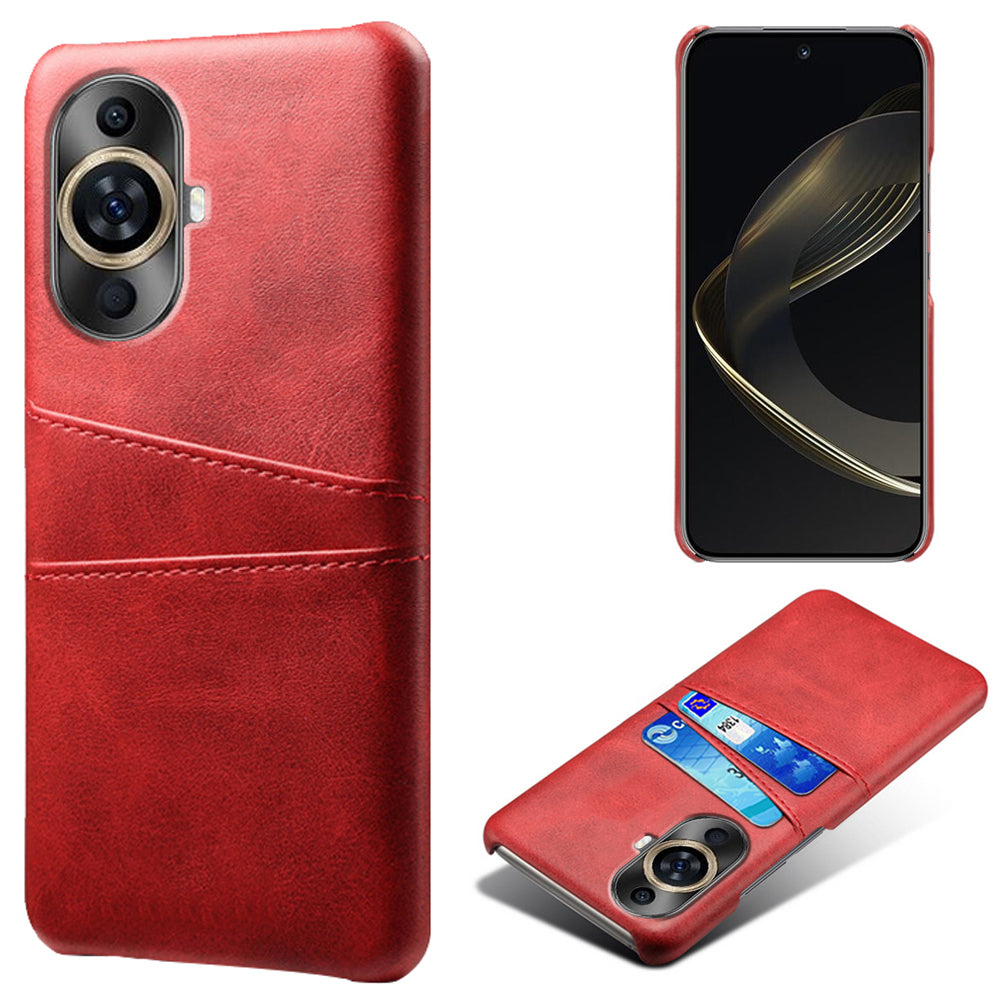For Huawei nova 11 Dual Card Slots Phone Case Anti-Scratch PU Leather+PC Anti-scratch Phone Cover