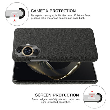 For Huawei nova 11 Drop-proof Mobile Phone Case Cloth+Hard PC Phone Protective Cover