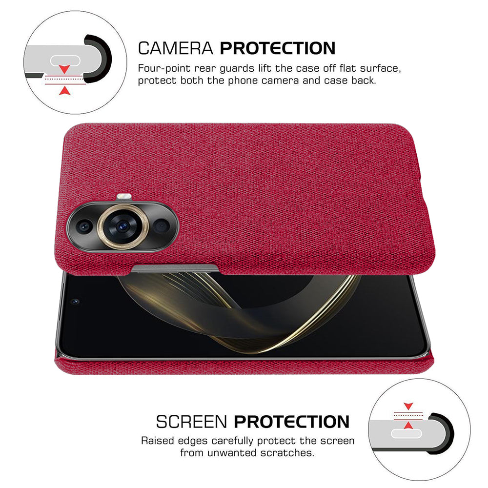 For Huawei nova 11 Drop-proof Mobile Phone Case Cloth+Hard PC Phone Protective Cover