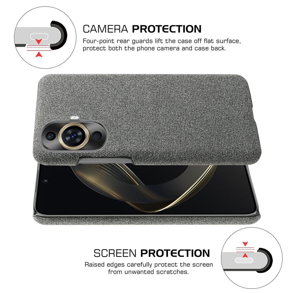 For Huawei nova 11 Drop-proof Mobile Phone Case Cloth+Hard PC Phone Protective Cover