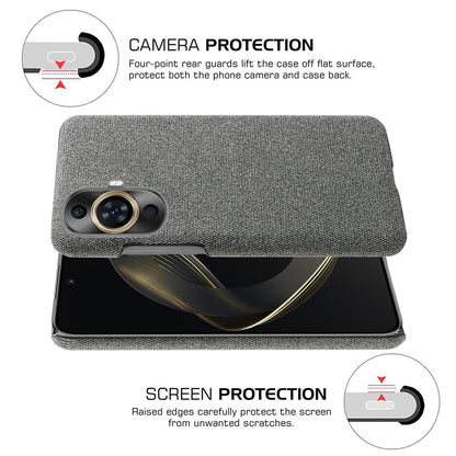 For Huawei nova 11 Drop-proof Mobile Phone Case Cloth+Hard PC Phone Protective Cover