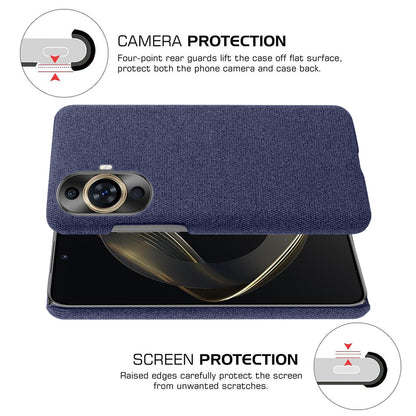 For Huawei nova 11 Drop-proof Mobile Phone Case Cloth+Hard PC Phone Protective Cover