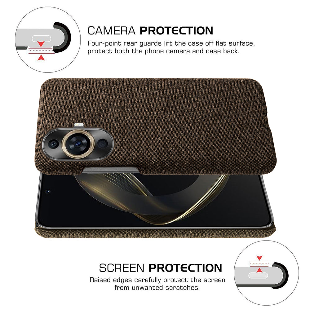 For Huawei nova 11 Drop-proof Mobile Phone Case Cloth+Hard PC Phone Protective Cover