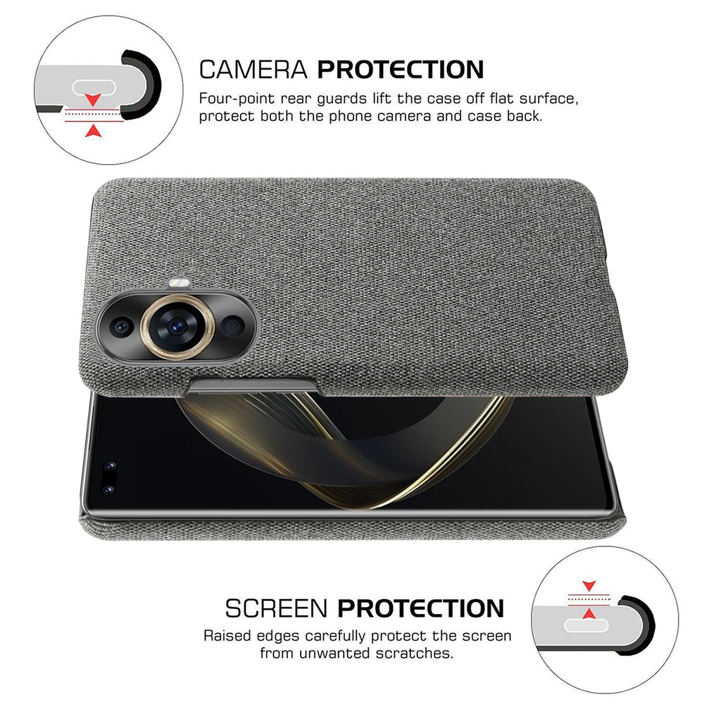 For Huawei nova 11 Pro / nova 11 Ultra Cloth+Hard PC Phone Case Anti-scratch Cell Phone Cover