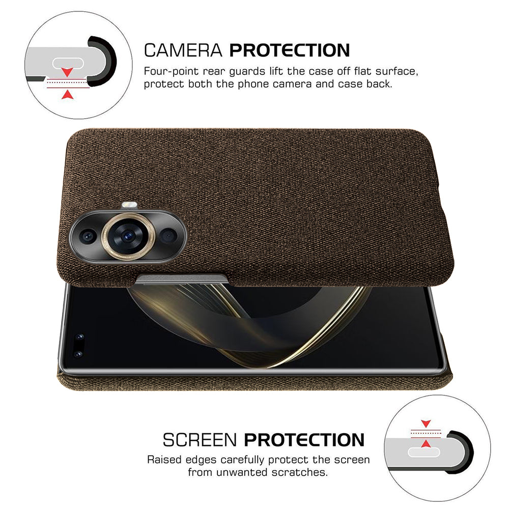 For Huawei nova 11 Pro / nova 11 Ultra Cloth+Hard PC Phone Case Anti-scratch Cell Phone Cover