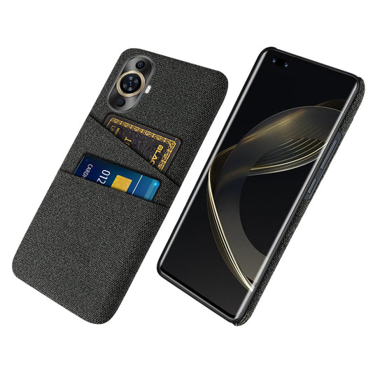 For Huawei nova 11 Pro / nova 11 Ultra Dual Card Slots Phone Case Hard PC + Cloth Phone Cover