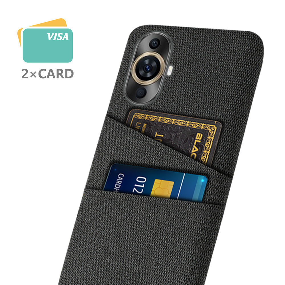 For Huawei nova 11 Pro / nova 11 Ultra Dual Card Slots Phone Case Hard PC + Cloth Phone Cover