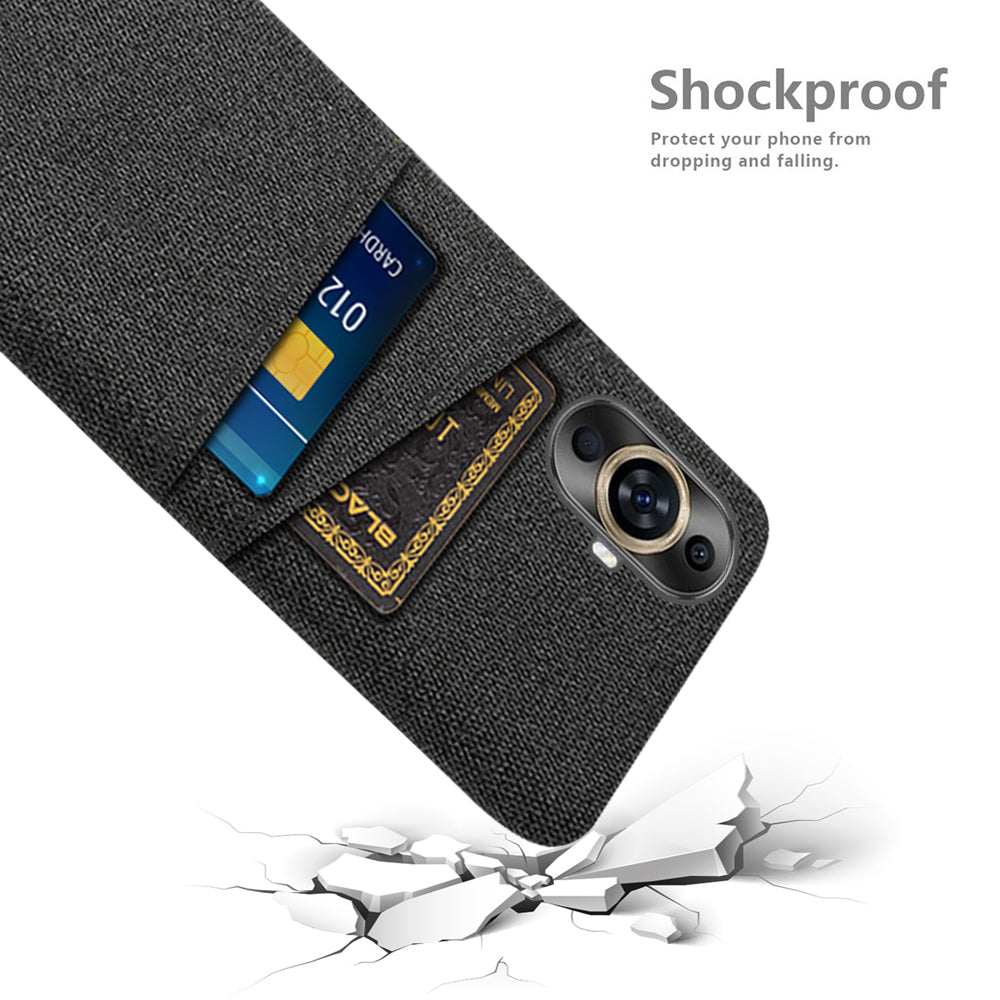 For Huawei nova 11 Pro / nova 11 Ultra Dual Card Slots Phone Case Hard PC + Cloth Phone Cover