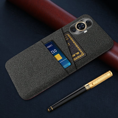 For Huawei nova 11 Pro / nova 11 Ultra Dual Card Slots Phone Case Hard PC + Cloth Phone Cover