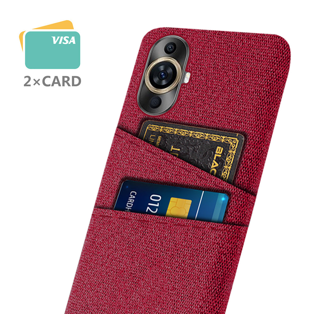 For Huawei nova 11 Pro / nova 11 Ultra Dual Card Slots Phone Case Hard PC + Cloth Phone Cover