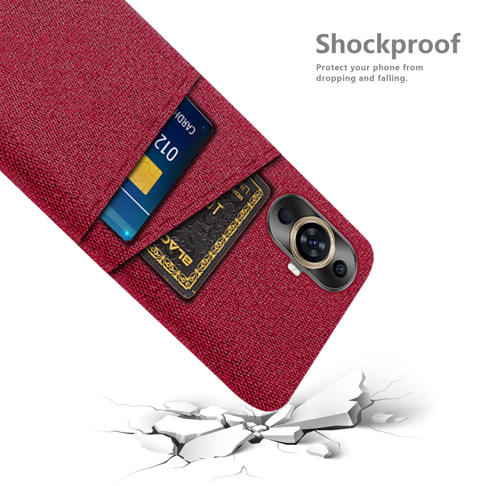 For Huawei nova 11 Pro / nova 11 Ultra Dual Card Slots Phone Case Hard PC + Cloth Phone Cover