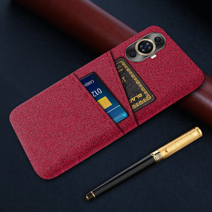 For Huawei nova 11 Pro / nova 11 Ultra Dual Card Slots Phone Case Hard PC + Cloth Phone Cover