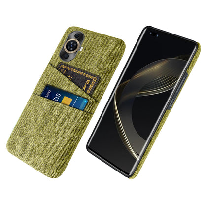 For Huawei nova 11 Pro / nova 11 Ultra Dual Card Slots Phone Case Hard PC + Cloth Phone Cover