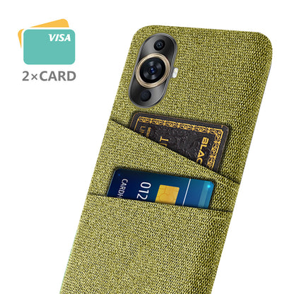For Huawei nova 11 Pro / nova 11 Ultra Dual Card Slots Phone Case Hard PC + Cloth Phone Cover