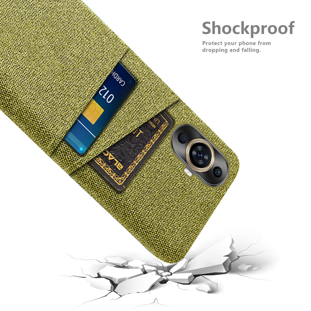 For Huawei nova 11 Pro / nova 11 Ultra Dual Card Slots Phone Case Hard PC + Cloth Phone Cover