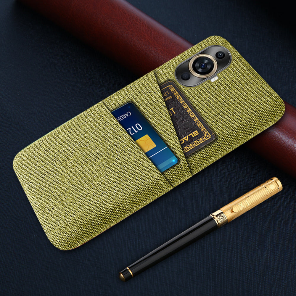 For Huawei nova 11 Pro / nova 11 Ultra Dual Card Slots Phone Case Hard PC + Cloth Phone Cover