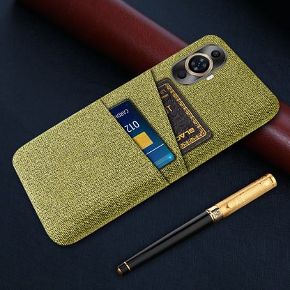 For Huawei nova 11 Pro / nova 11 Ultra Dual Card Slots Phone Case Hard PC + Cloth Phone Cover