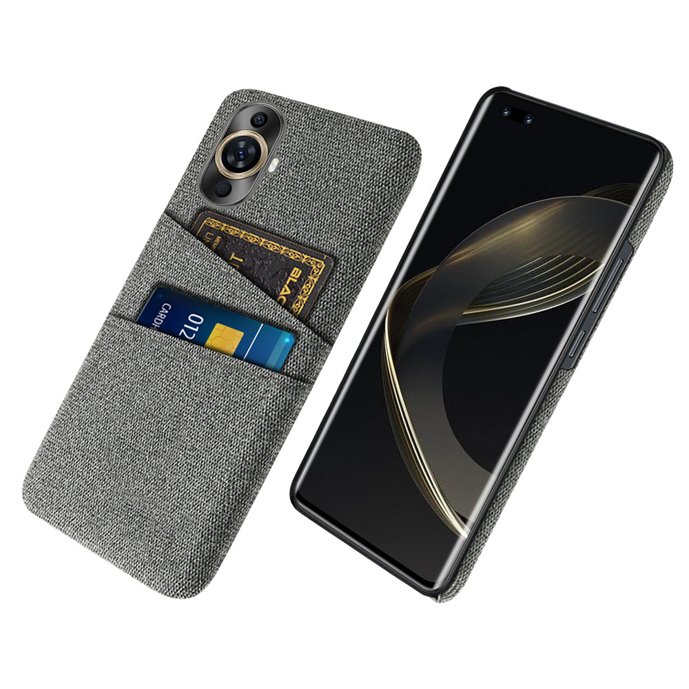 For Huawei nova 11 Pro / nova 11 Ultra Dual Card Slots Phone Case Hard PC + Cloth Phone Cover