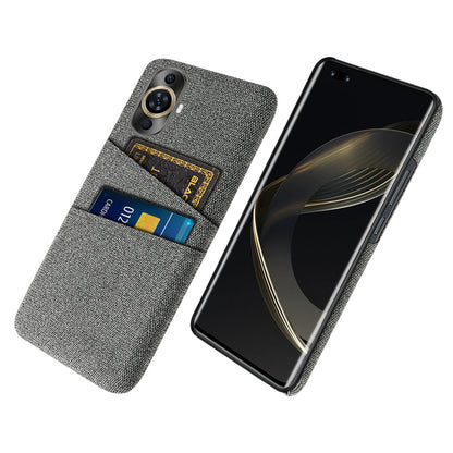 For Huawei nova 11 Pro / nova 11 Ultra Dual Card Slots Phone Case Hard PC + Cloth Phone Cover