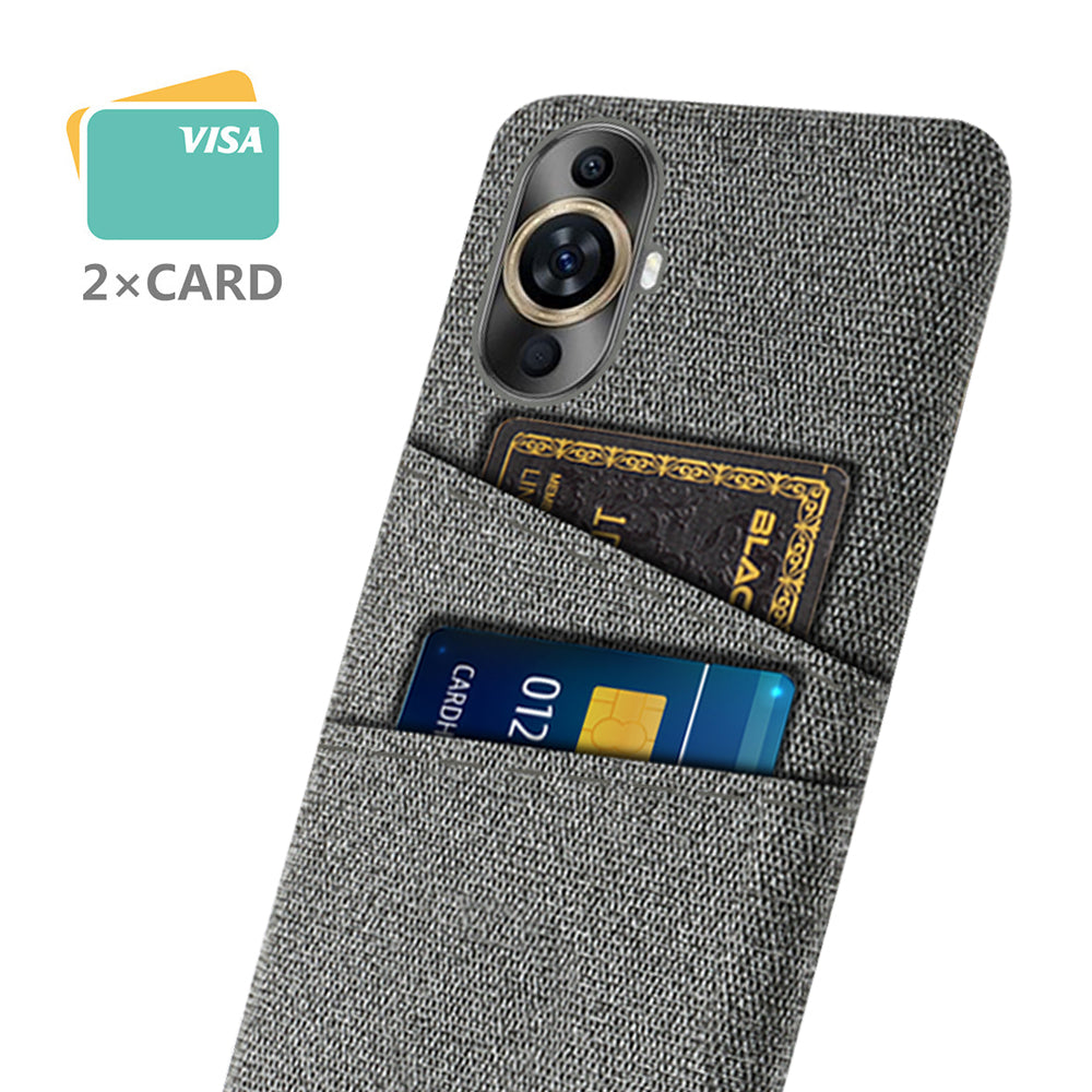 For Huawei nova 11 Pro / nova 11 Ultra Dual Card Slots Phone Case Hard PC + Cloth Phone Cover