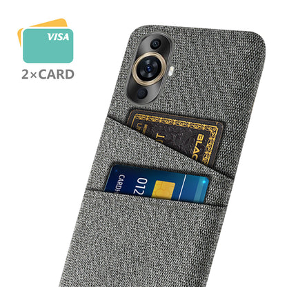 For Huawei nova 11 Pro / nova 11 Ultra Dual Card Slots Phone Case Hard PC + Cloth Phone Cover