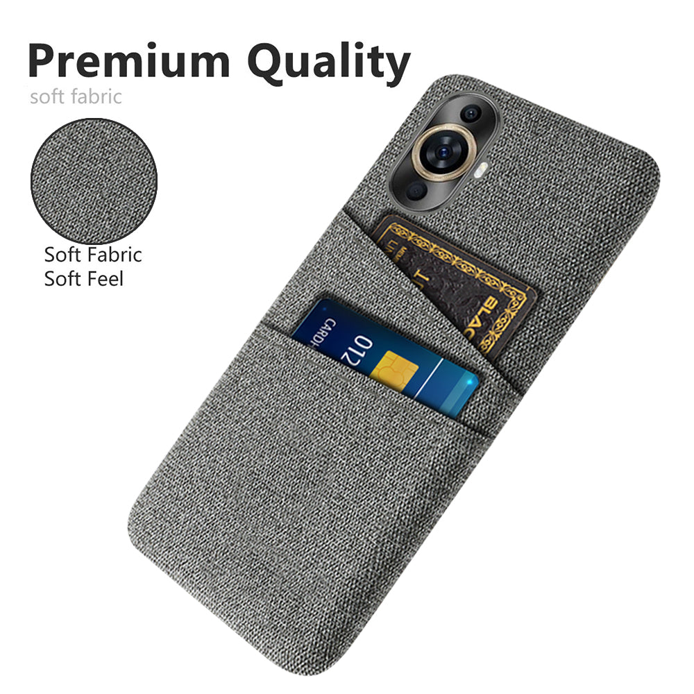 For Huawei nova 11 Pro / nova 11 Ultra Dual Card Slots Phone Case Hard PC + Cloth Phone Cover