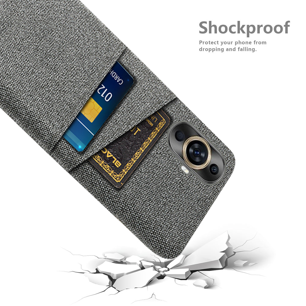 For Huawei nova 11 Pro / nova 11 Ultra Dual Card Slots Phone Case Hard PC + Cloth Phone Cover