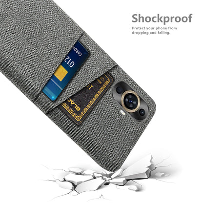 For Huawei nova 11 Pro / nova 11 Ultra Dual Card Slots Phone Case Hard PC + Cloth Phone Cover