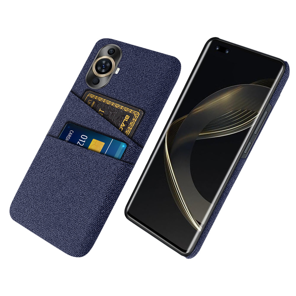 For Huawei nova 11 Pro / nova 11 Ultra Dual Card Slots Phone Case Hard PC + Cloth Phone Cover