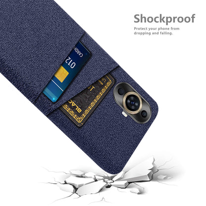 For Huawei nova 11 Pro / nova 11 Ultra Dual Card Slots Phone Case Hard PC + Cloth Phone Cover