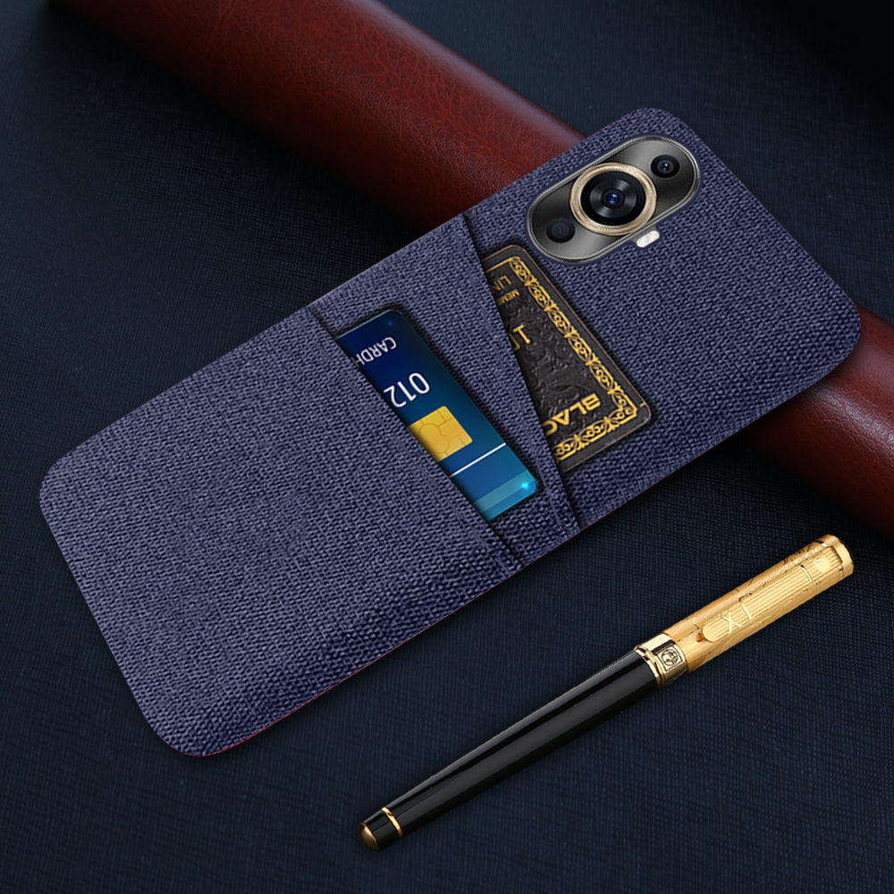 For Huawei nova 11 Pro / nova 11 Ultra Dual Card Slots Phone Case Hard PC + Cloth Phone Cover
