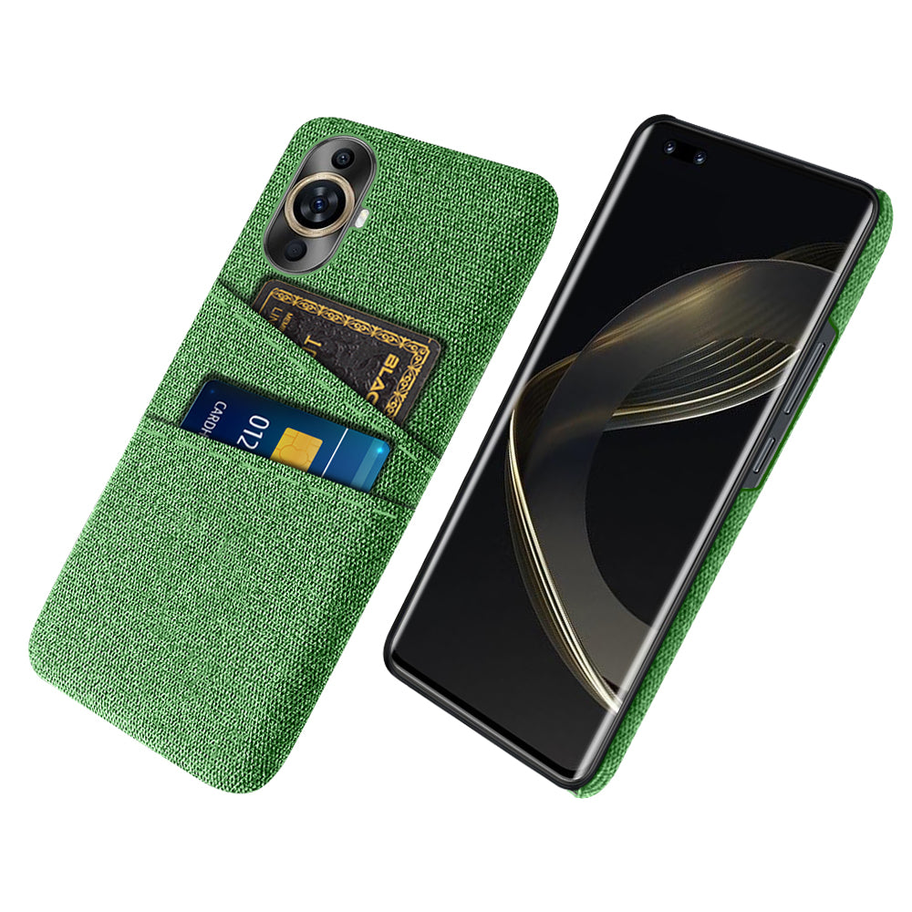 For Huawei nova 11 Pro / nova 11 Ultra Dual Card Slots Phone Case Hard PC + Cloth Phone Cover