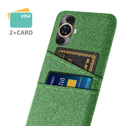 For Huawei nova 11 Pro / nova 11 Ultra Dual Card Slots Phone Case Hard PC + Cloth Phone Cover
