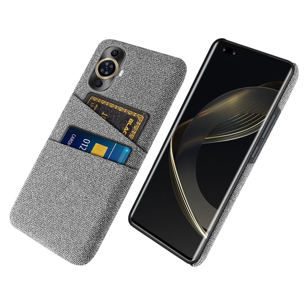 For Huawei nova 11 Pro / nova 11 Ultra Dual Card Slots Phone Case Hard PC + Cloth Phone Cover
