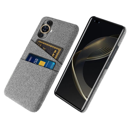 For Huawei nova 11 Pro / nova 11 Ultra Dual Card Slots Phone Case Hard PC + Cloth Phone Cover