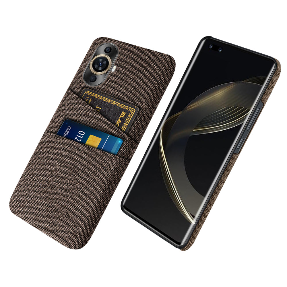 For Huawei nova 11 Pro / nova 11 Ultra Dual Card Slots Phone Case Hard PC + Cloth Phone Cover