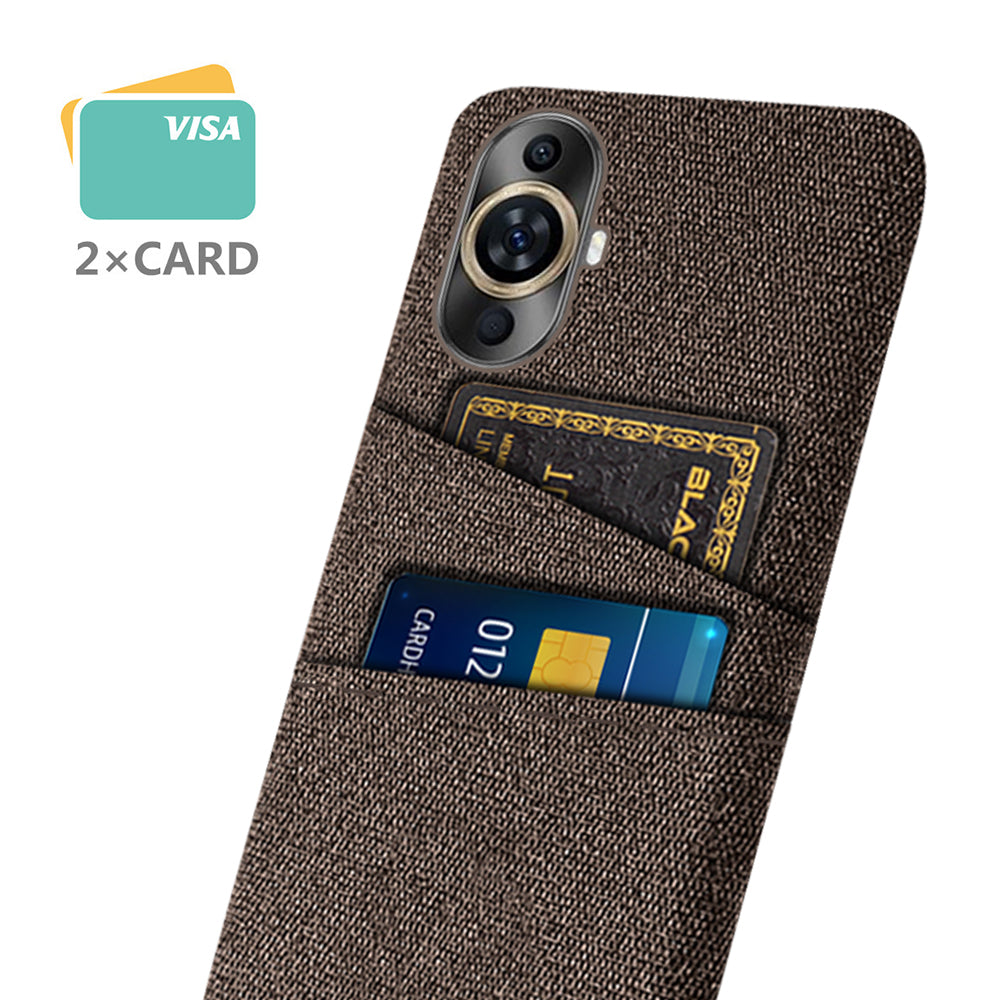 For Huawei nova 11 Pro / nova 11 Ultra Dual Card Slots Phone Case Hard PC + Cloth Phone Cover