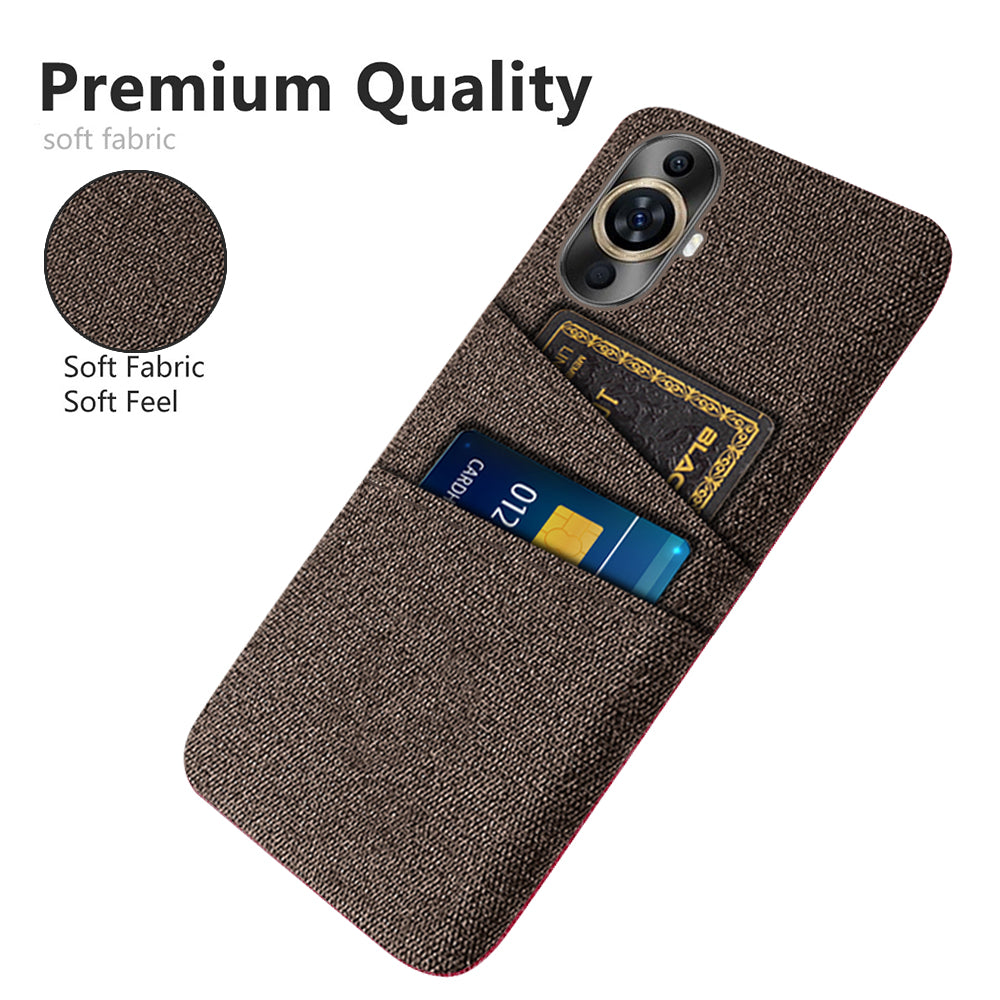 For Huawei nova 11 Pro / nova 11 Ultra Dual Card Slots Phone Case Hard PC + Cloth Phone Cover
