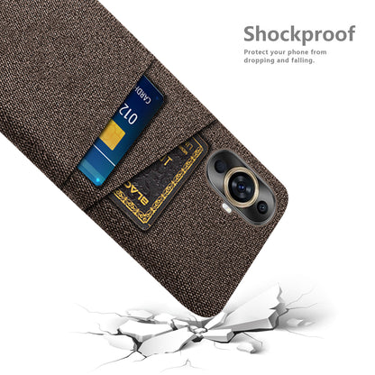 For Huawei nova 11 Pro / nova 11 Ultra Dual Card Slots Phone Case Hard PC + Cloth Phone Cover