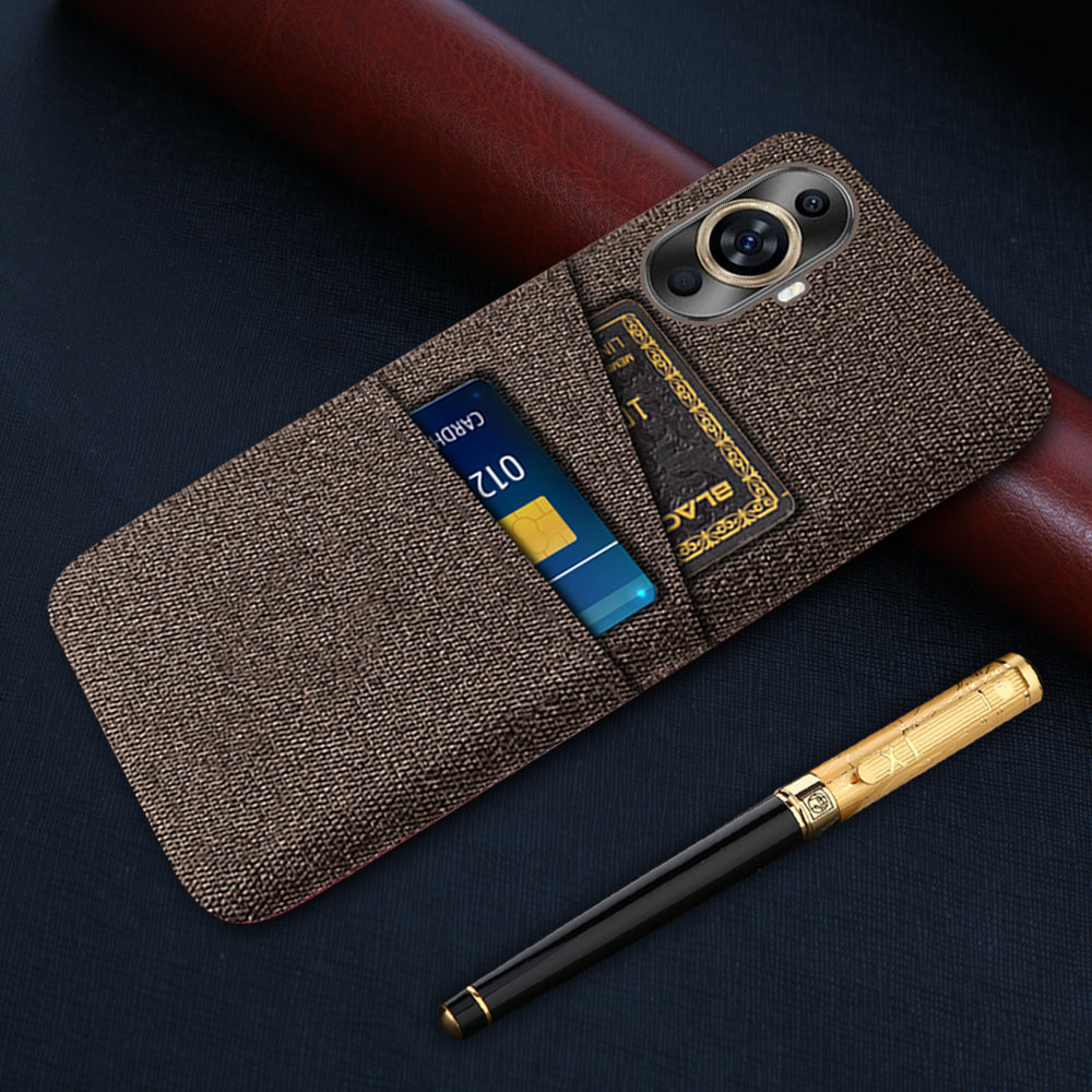 For Huawei nova 11 Pro / nova 11 Ultra Dual Card Slots Phone Case Hard PC + Cloth Phone Cover