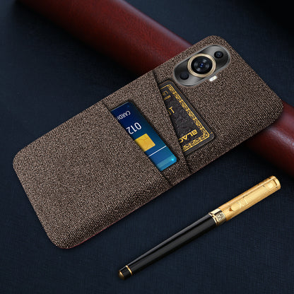 For Huawei nova 11 Pro / nova 11 Ultra Dual Card Slots Phone Case Hard PC + Cloth Phone Cover