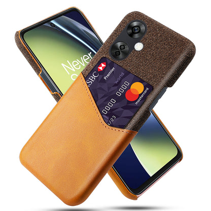 Cloth Texture Phone Case for OnePlus Nord CE3 5G / CE 3 Lite 5G / Nord N30 5G , PU Leather+PC Card Holder Cover